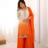 SR 1712 Orange Color Faux Georgette Salwar Suit with Designer Work. Affordable Price ₹1999. Delivery 4-6 Working Days. Shop now. | Jump Suits, Straight Suits, Casual Suits, Creative suits, Designer Suits, Palazzo Suits, Party Wear Suits, Patiala Suits, Salwar suit