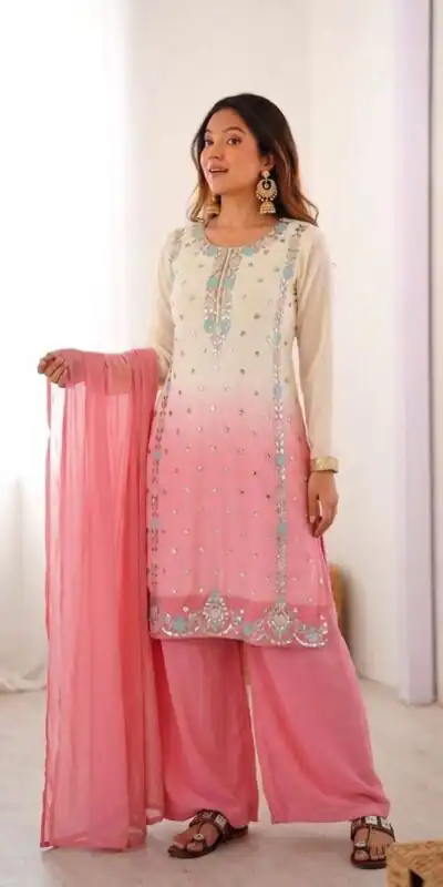 SR 1712 Pink Color Faux Georgette Salwar Suit with Designer Work. Affordable Price ₹1999. Delivery 4-6 Working Days. Shop now. | Jump Suits, Straight Suits, Casual Suits, Creative suits, Designer Suits, Palazzo Suits, Party Wear Suits, Patiala Suits, Salwar suit