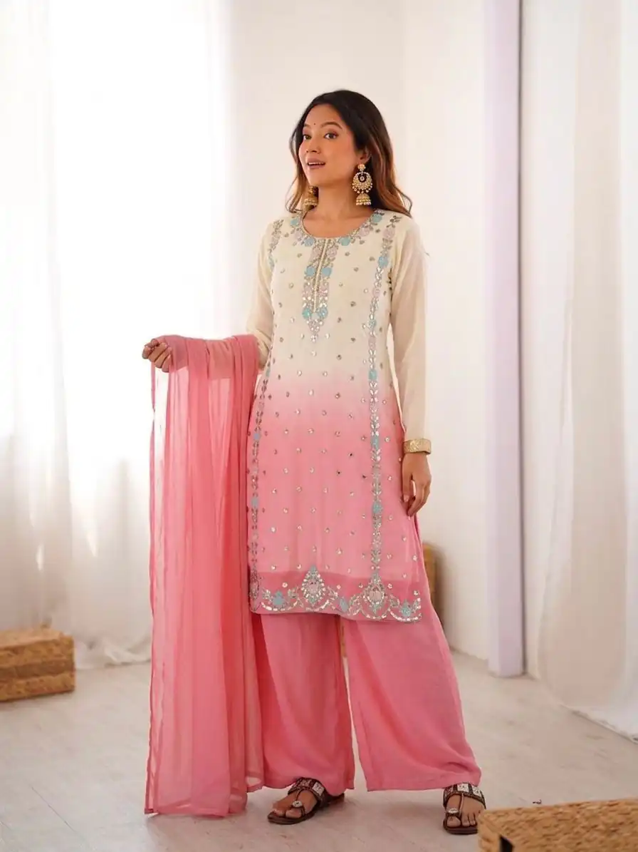 SR 1712 Pink Color Faux Georgette Salwar Suit with Designer Work. Affordable Price ₹1999. Delivery 4-6 Working Days. Shop now. | Jump Suits, Straight Suits, Casual Suits, Creative suits, Designer Suits, Palazzo Suits, Party Wear Suits, Patiala Suits, Salwar suit