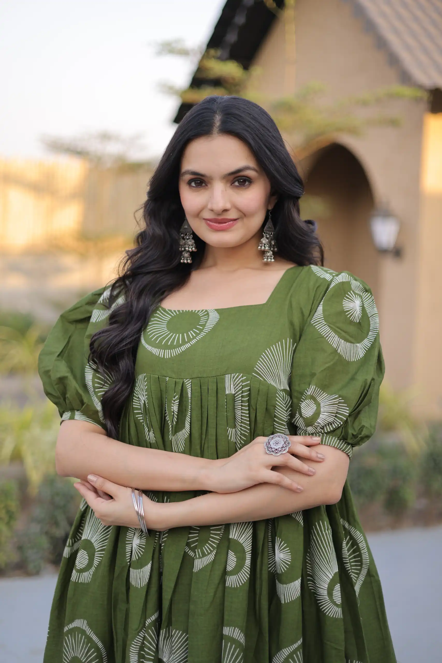 KA 1249 Green Color Cotton Kurti with Printed Designer Work. Exclusive Offer ₹1519. Delivery 4-6 Working Days. Online Shop now. | Bollywood Kurti, Creative Kurtis, Designer Kurti, Kurti, Party Wear Kurti, Selfie Kurti