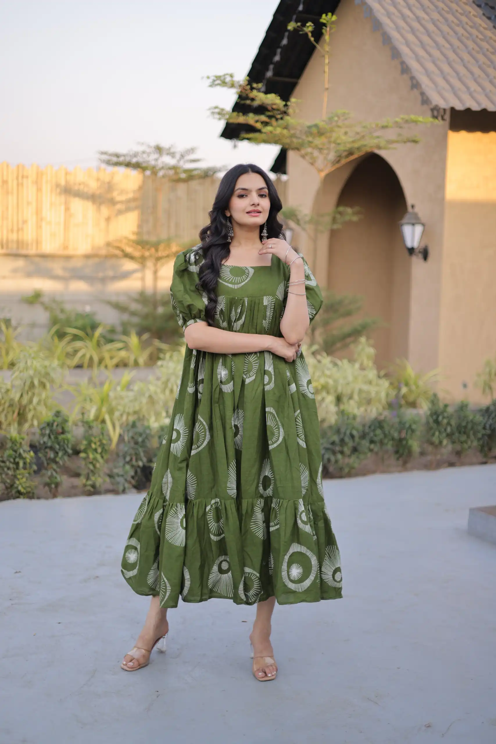 KA 1249 Green Color Cotton Kurti with Printed Designer Work. Exclusive Offer ₹1519. Delivery 4-6 Working Days. Online Shop now. | Bollywood Kurti, Creative Kurtis, Designer Kurti, Kurti, Party Wear Kurti, Selfie Kurti