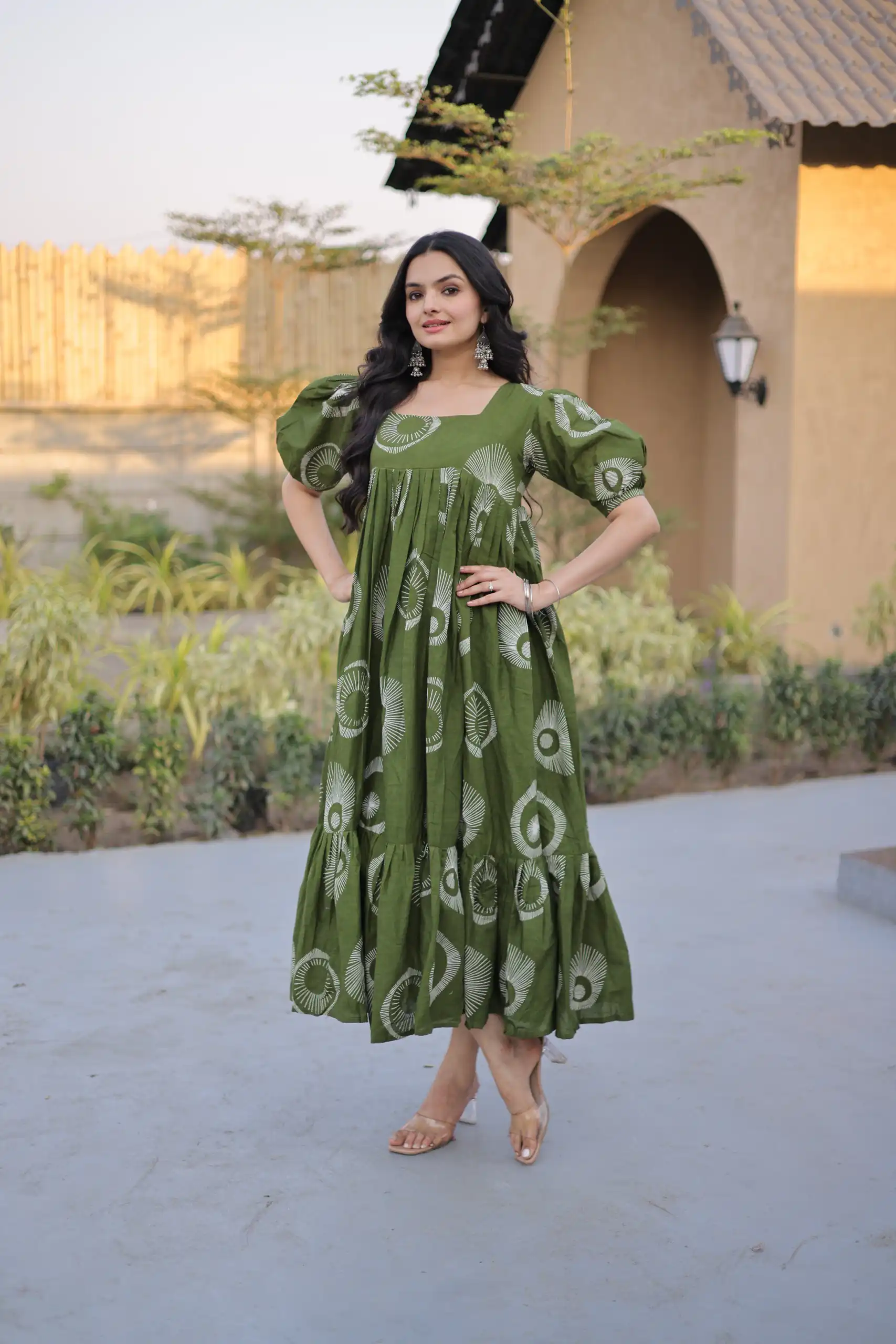 KA 1249 Green Color Cotton Kurti with Printed Designer Work. Exclusive Offer ₹1519. Delivery 4-6 Working Days. Online Shop now. | Bollywood Kurti, Creative Kurtis, Designer Kurti, Kurti, Party Wear Kurti, Selfie Kurti