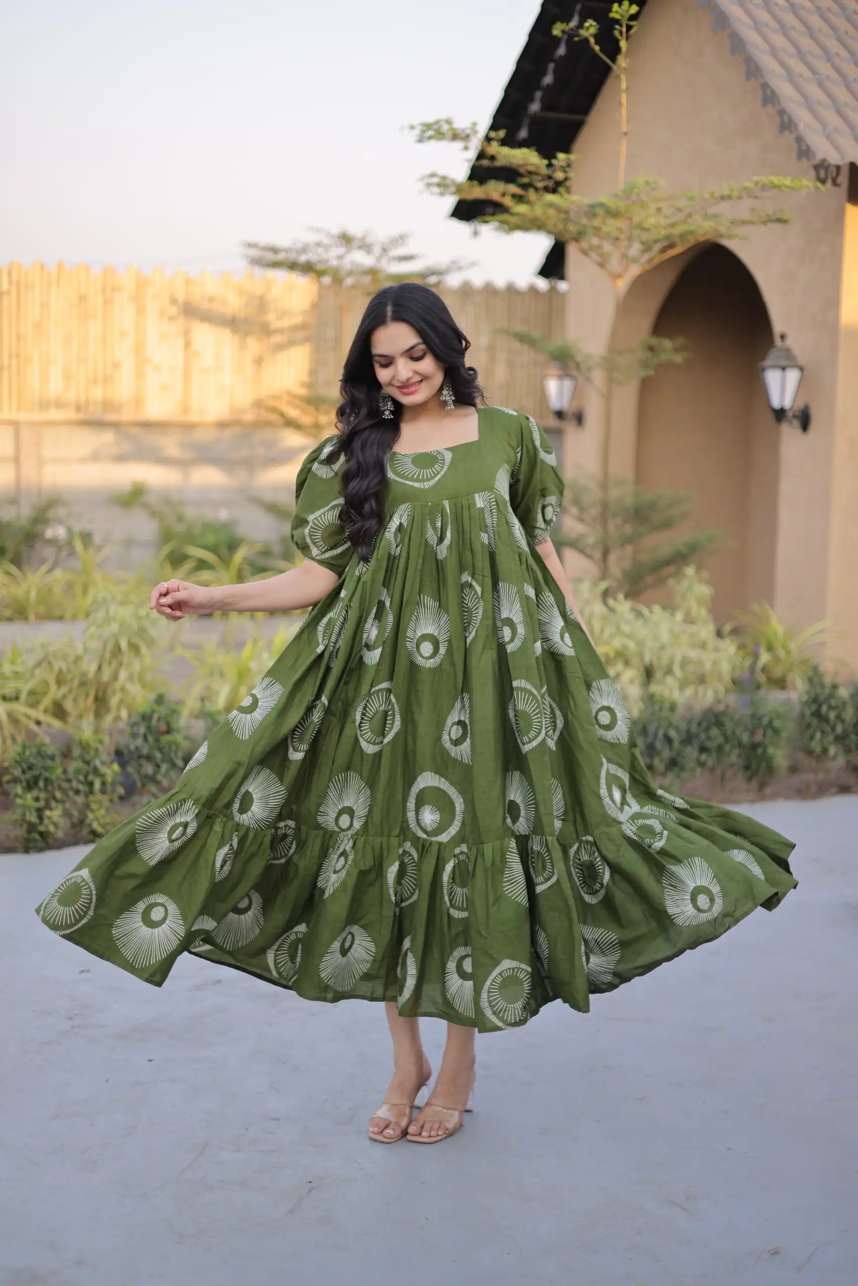 KA 1249 Green Color Cotton Kurti with Printed Designer Work. Exclusive Offer ₹1519. Delivery 4-6 Working Days. Online Shop now. | Bollywood Kurti, Creative Kurtis, Designer Kurti, Kurti, Party Wear Kurti, Selfie Kurti
