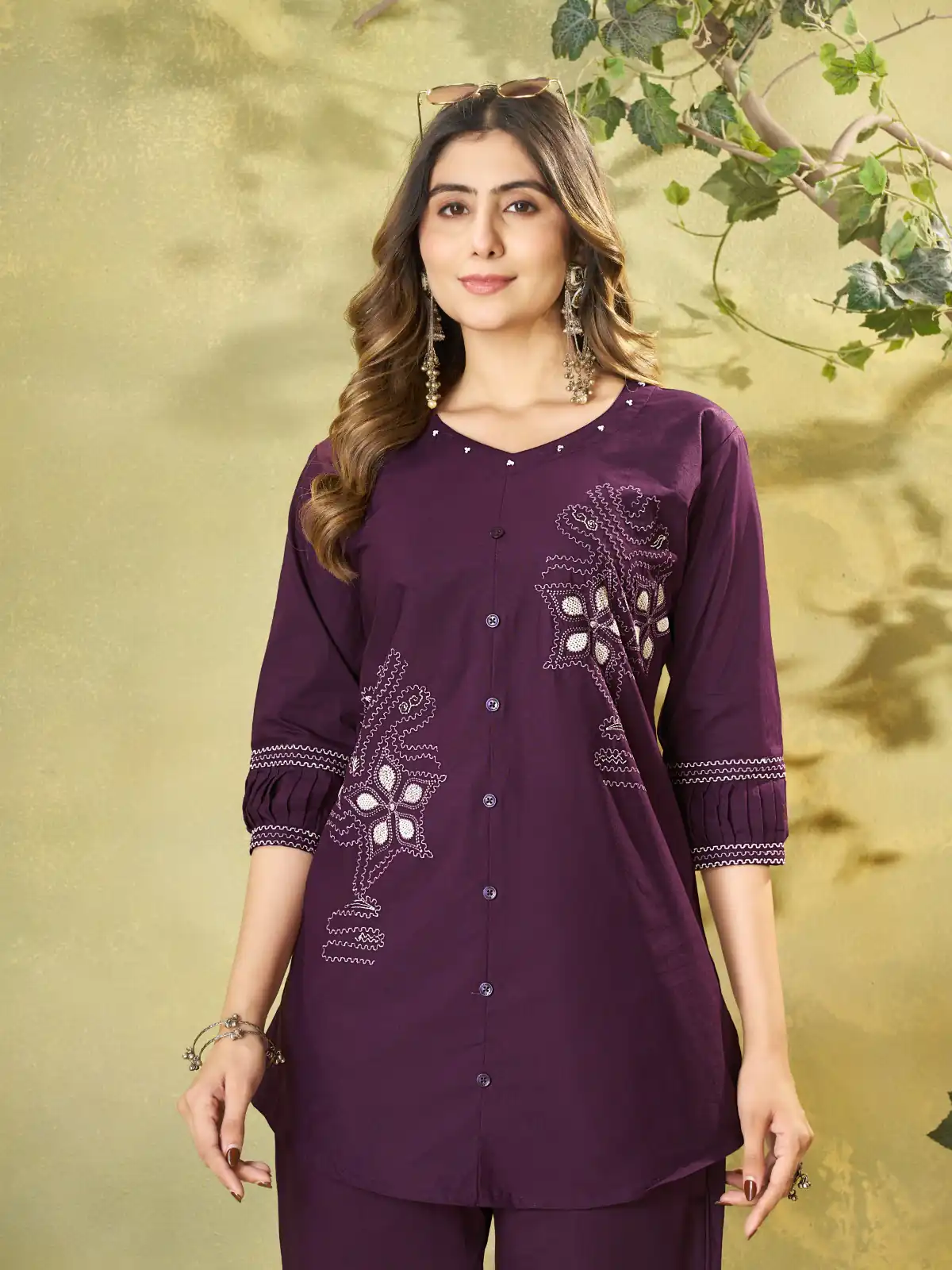 DIVA 162 Wine Color Cotton Kurti with Printed Designer Work. Exclusive Offer ₹1749. Delivery 4-6 Working Days. Online Shop now. | Bollywood Kurti, Creative Kurtis, Designer Kurti, Kurti, Party Wear Kurti, Selfie Kurti