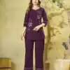 DIVA 162 Wine Color Cotton Kurti with Printed Designer Work. Exclusive Offer ₹1749. Delivery 4-6 Working Days. Online Shop now. | Bollywood Kurti, Creative Kurtis, Designer Kurti, Kurti, Party Wear Kurti, Selfie Kurti