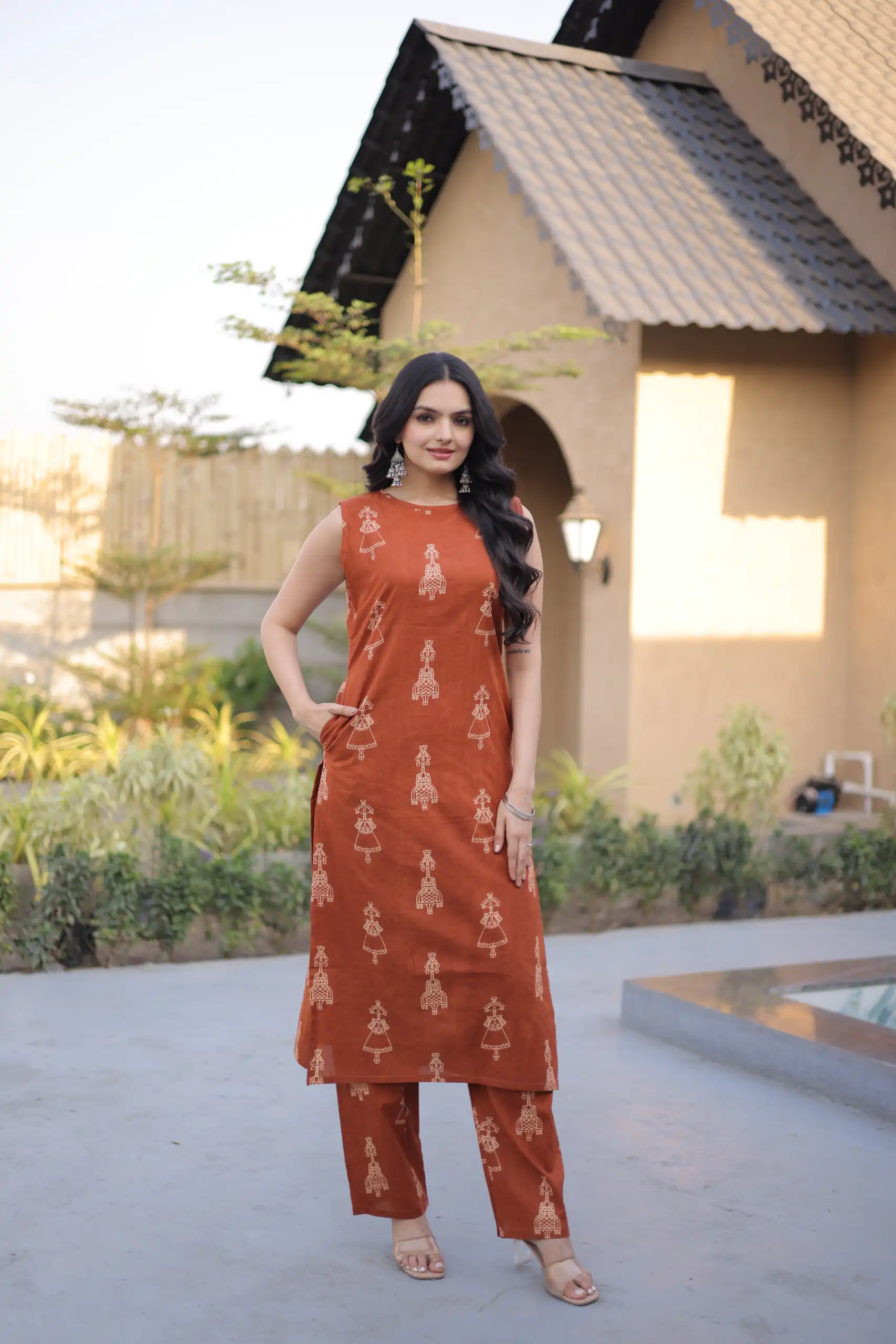 Rust Cotton Kurti KA 1251 Rust with Designer Work. Wedding, Party, Festive, Events, Special Price ₹1519. Delivery 4-6 Working Days. Shop now. | Bollywood Kurti, Creative Kurtis, Designer Kurti, Kurti, Party Wear Kurti, Selfie Kurti