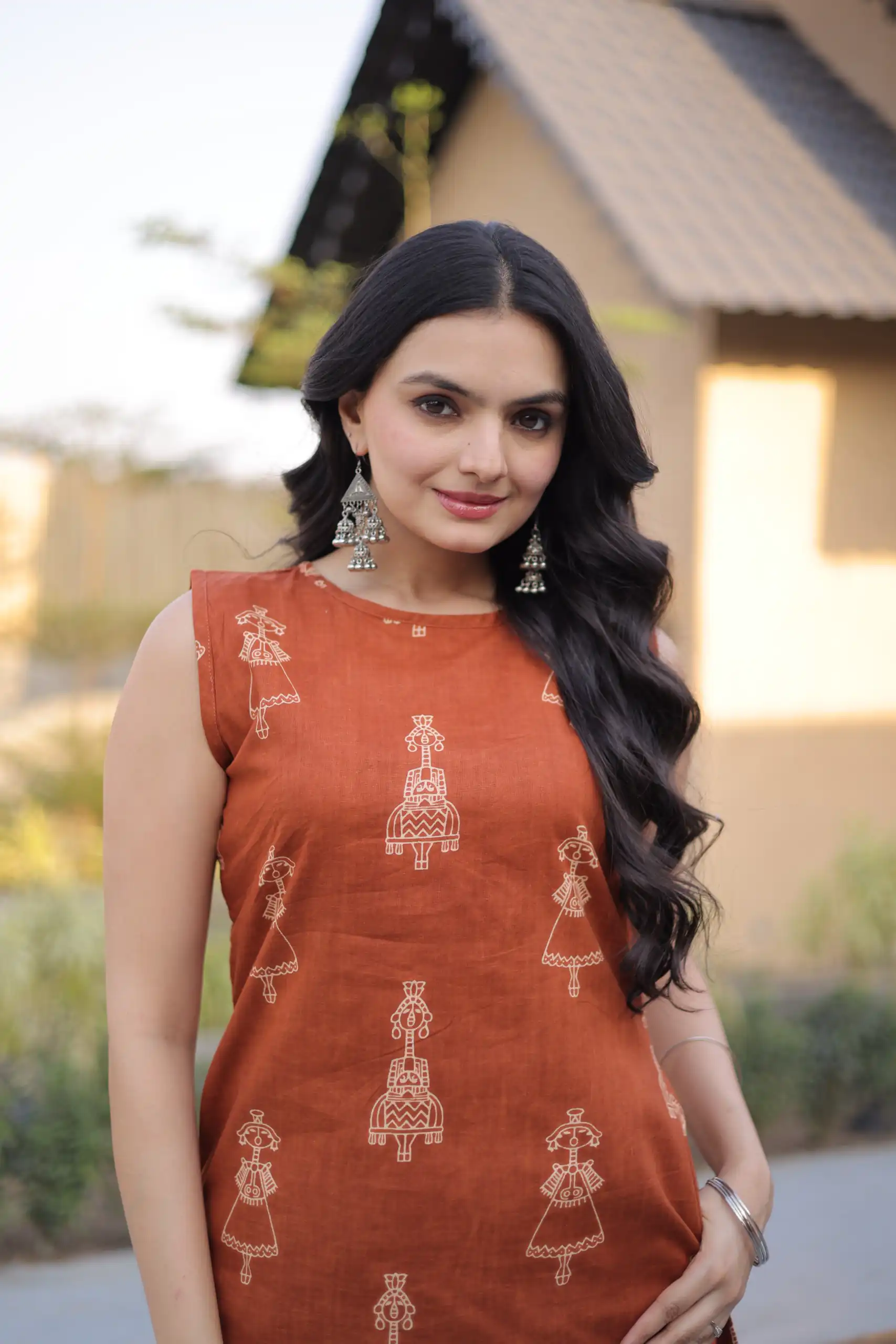 Rust Cotton Kurti KA 1251 Rust with Designer Work. Wedding, Party, Festive, Events, Special Price ₹1519. Delivery 4-6 Working Days. Shop now. | Bollywood Kurti, Creative Kurtis, Designer Kurti, Kurti, Party Wear Kurti, Selfie Kurti