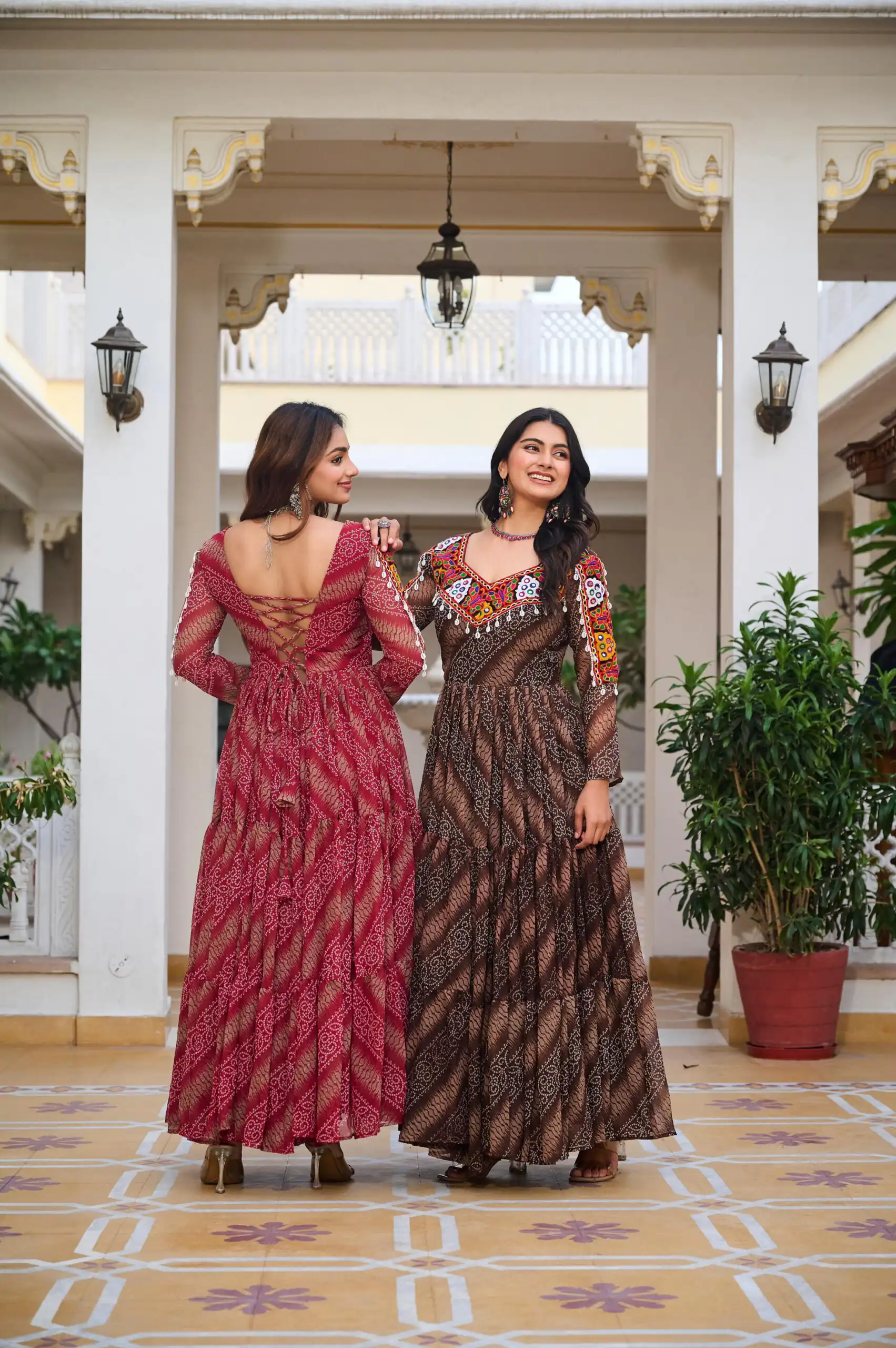 Ram 109 Brown Color Faux Georgette Gown with Mirror Work. Wedding, Party, Festive, Events Get it for ₹1999. Delivery 4-6 Working Days.Online Shop now. | Bollywood Gowns, Creative Gowns, Designer Gowns, Embroidered Gowns, Gowns, Party Wear Gowns