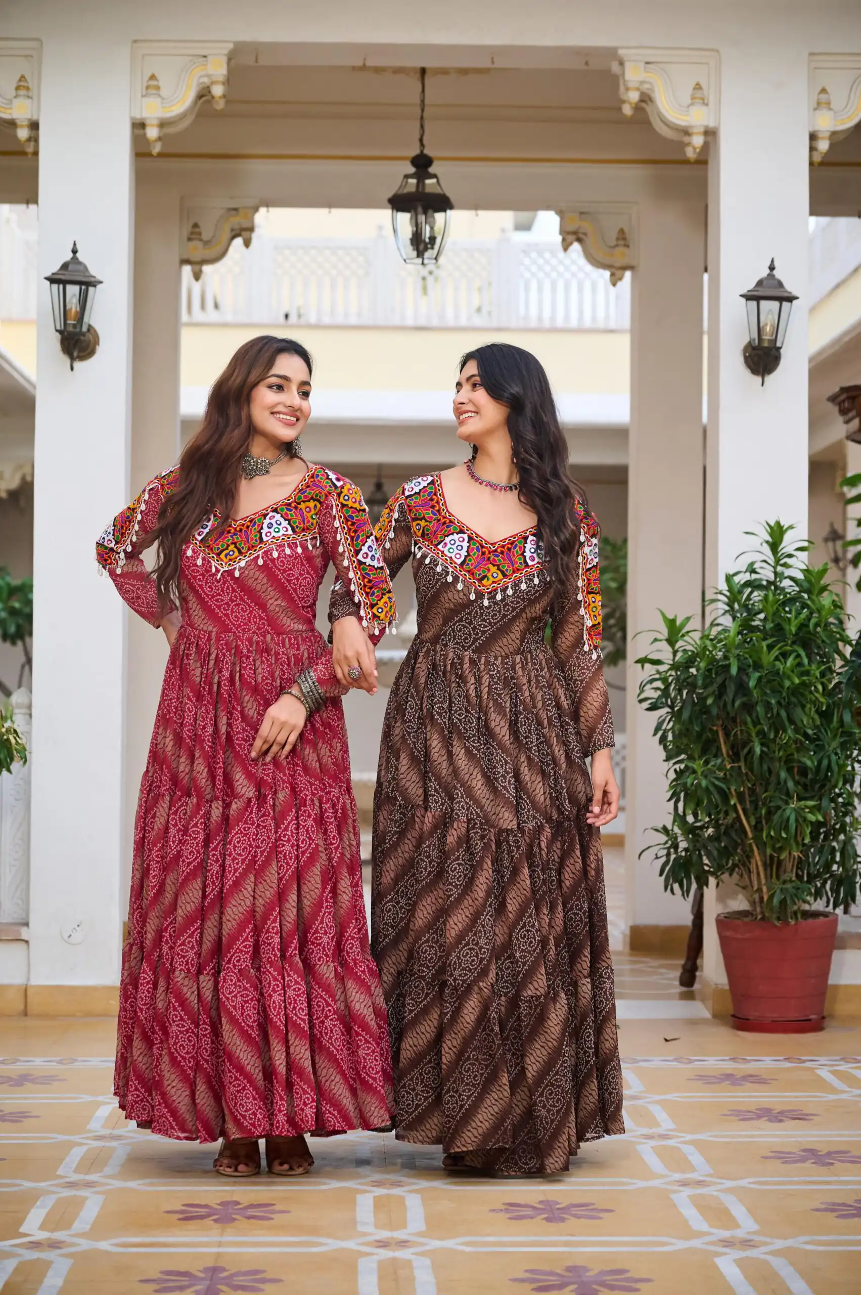 Ram 109 Brown Color Faux Georgette Gown with Mirror Work. Wedding, Party, Festive, Events Get it for ₹1999. Delivery 4-6 Working Days.Online Shop now. | Bollywood Gowns, Creative Gowns, Designer Gowns, Embroidered Gowns, Gowns, Party Wear Gowns