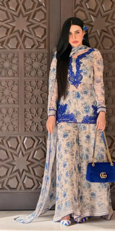 SRK 5352 Cream Faux Georgette Salwar Suit with Designer Work. Affordable Price ₹2049. Delivery 4-6 Working Days. Shop now. | Jump Suits, Straight Suits, Casual Suits, Creative suits, Designer Suits, Palazzo Suits, Party Wear Suits, Patiala Suits, Salwar suit