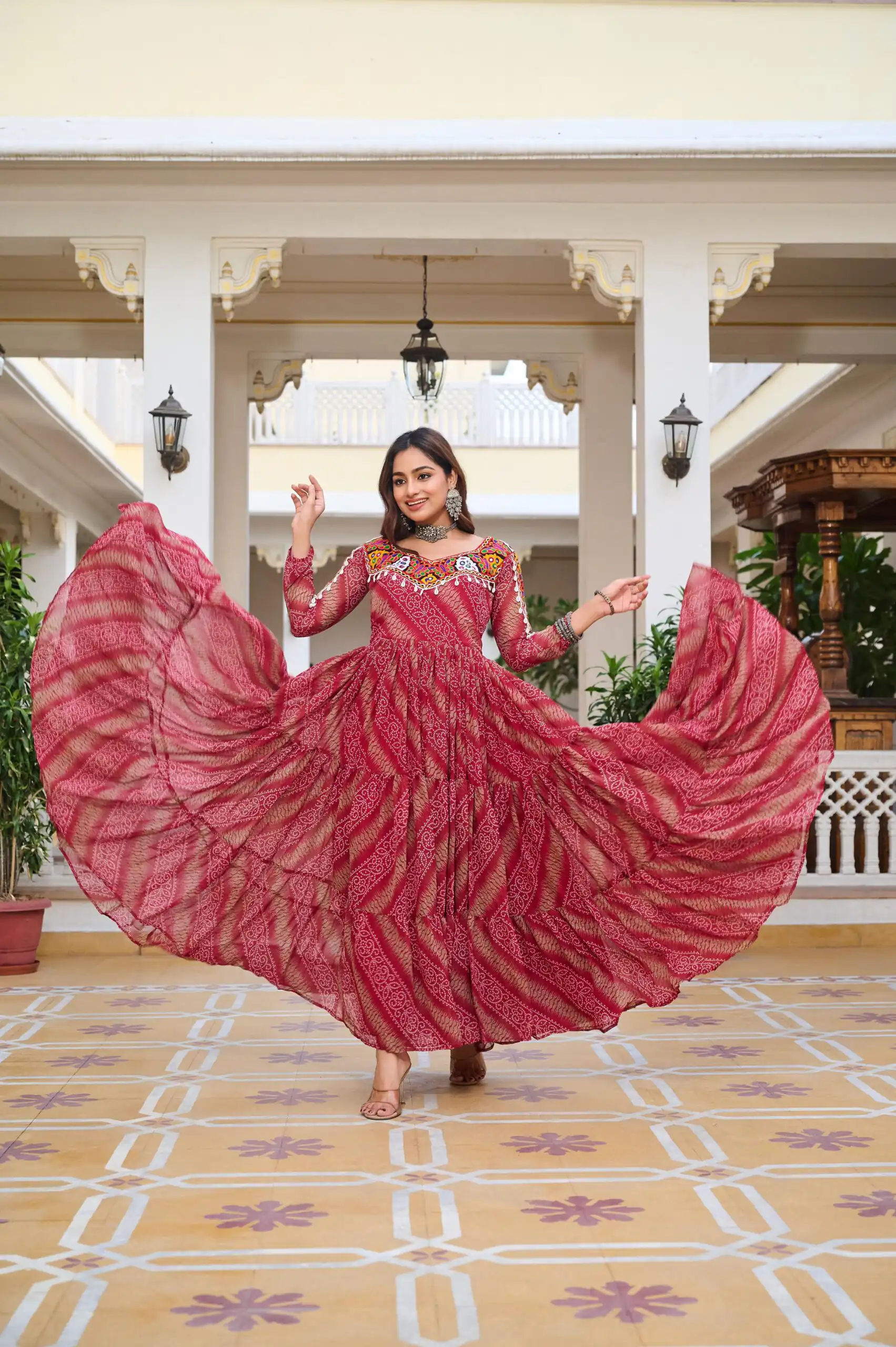 Ram 109 Red Color Faux Georgette Gown with Mirror Work. Wedding, Party, Festive, Events Get it for ₹1999. Delivery 4-6 Working Days.Online Shop now. | Bollywood Gowns, Creative Gowns, Designer Gowns, Embroidered Gowns, Gowns, Party Wear Gowns