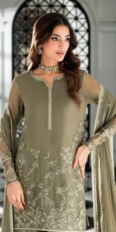 RTC 6037 Sage Green Faux Georgette Salwar Suit with Designer Work. Affordable Price ₹2149. Delivery 4-6 Working Days. Shop now. | Jump Suits, Straight Suits, Casual Suits, Creative suits, Designer Suits, Palazzo Suits, Party Wear Suits, Patiala Suits, Salwar suit
