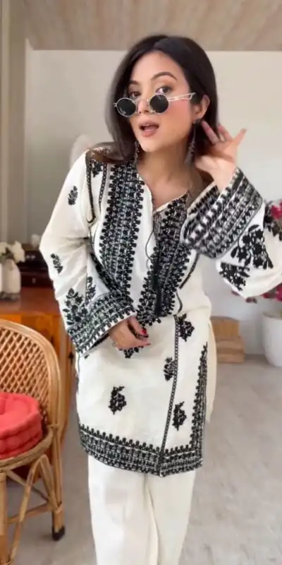 SRK 5349 White Rayon Butti Silk Salwar Suit with Embroidery Work. Special Price ₹1899. Delivery 4-6 Working Days. Shop now. | Jump Suits, Straight Suits, Casual Suits, Creative suits, Designer Suits, Palazzo Suits, Party Wear Suits, Patiala Suits, Salwar suit