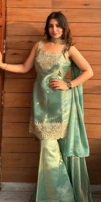 NF 1284 Green Fandy Silk Salwar Suit with Embroidery Work. Wedding, Party, Festive, Events Now at just ₹1999. Delivery 4-6 Working Days. Shop now. | Jump Suits, Straight Suits, Casual Suits, Creative suits, Designer Suits, Palazzo Suits, Party Wear Suits, Patiala Suits, Salwar suit