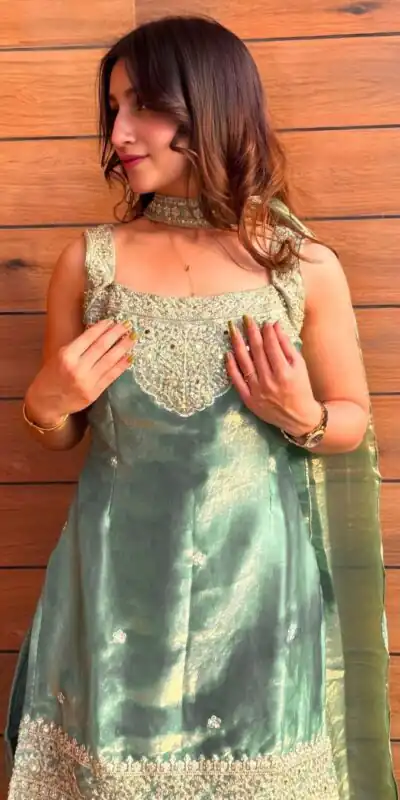 NF 1284 Green Fandy Silk Salwar Suit with Embroidery Work. Wedding, Party, Festive, Events Now at just ₹1999. Delivery 4-6 Working Days. Shop now. | Jump Suits, Straight Suits, Casual Suits, Creative suits, Designer Suits, Palazzo Suits, Party Wear Suits, Patiala Suits, Salwar suit