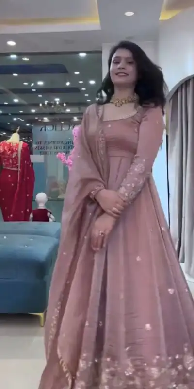 VLM 339 Onion Crunchy Silk Gown Perfect for Wedding, Party, Housewarming, Haldi, Durga Puja – . Best Price ₹2149. Delivery 4-6 Working Days. Shop now. | Bollywood Gowns, Creative Gowns, Designer Gowns, Embroidered Gowns, Gowns, Party Wear Gowns