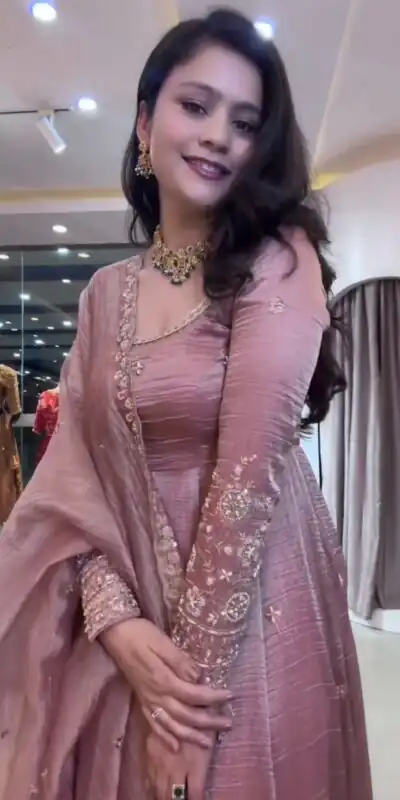 VLM 339 Onion Crunchy Silk Gown Perfect for Wedding, Party, Housewarming, Haldi, Durga Puja – . Best Price ₹2149. Delivery 4-6 Working Days. Shop now. | Bollywood Gowns, Creative Gowns, Designer Gowns, Embroidered Gowns, Gowns, Party Wear Gowns
