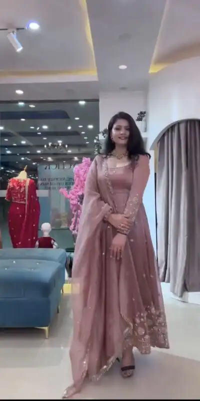 VLM 339 Onion Crunchy Silk Gown Perfect for Wedding, Party, Housewarming, Haldi, Durga Puja – . Best Price ₹2149. Delivery 4-6 Working Days. Shop now. | Bollywood Gowns, Creative Gowns, Designer Gowns, Embroidered Gowns, Gowns, Party Wear Gowns