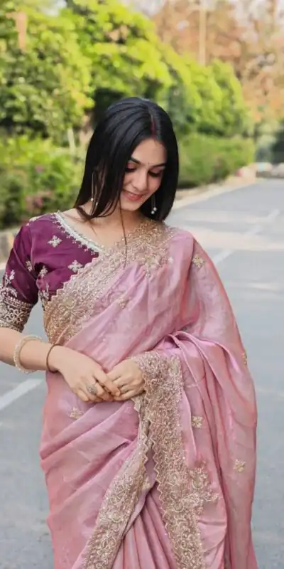 JR 666 Pink Fendy Satin Saree Perfect for Wedding, Party, Durga Puja, Raksha Bandhan, Sangeet – . Festive Deal ₹1949. Delivery 4-6 Working Days. | Bollywood Sarees, Creative Sarees, Designer Sarees, Embroidered Sarees, Ethnic Saree, Modern Digital sarees, Party Wear Sarees, Sarees