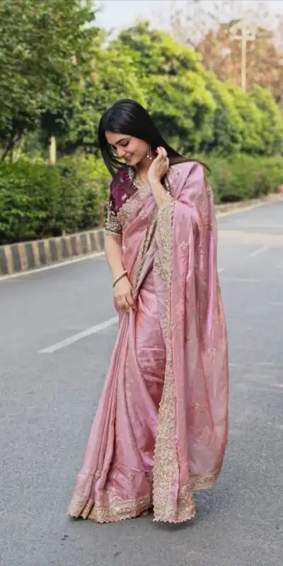 JR 666 Pink Fendy Satin Saree Perfect for Wedding, Party, Durga Puja, Raksha Bandhan, Sangeet – . Festive Deal ₹1949. Delivery 4-6 Working Days. | Bollywood Sarees, Creative Sarees, Designer Sarees, Embroidered Sarees, Ethnic Saree, Modern Digital sarees, Party Wear Sarees, Sarees