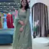 VLM 339 Sea Green Crunchy Silk Gown Perfect for Wedding, Party, Housewarming, Haldi, Durga Puja – . Best Price ₹2149. Delivery 4-6 Working Days. Shop now. | Bollywood Gowns, Creative Gowns, Designer Gowns, Embroidered Gowns, Gowns, Party Wear Gowns