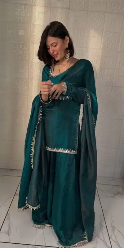 ZB 5063 Teal Fandy Silk Salwar Suit with Embroidery Work. Wedding, Party, Festive, Events Now at just ₹1949. Delivery 4-6 Working Days. Shop now. | Jump Suits, Straight Suits, Casual Suits, Creative suits, Designer Suits, Palazzo Suits, Party Wear Suits, Patiala Suits, Salwar suit
