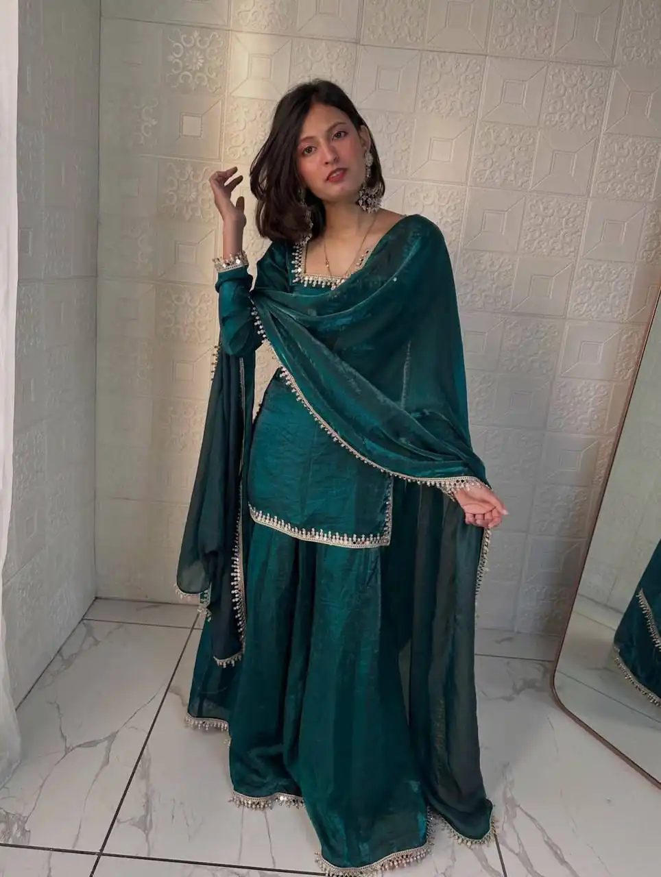 ZB 5063 Teal Fandy Silk Salwar Suit with Embroidery Work. Wedding, Party, Festive, Events Now at just ₹1949. Delivery 4-6 Working Days. Shop now. | Jump Suits, Straight Suits, Casual Suits, Creative suits, Designer Suits, Palazzo Suits, Party Wear Suits, Patiala Suits, Salwar suit