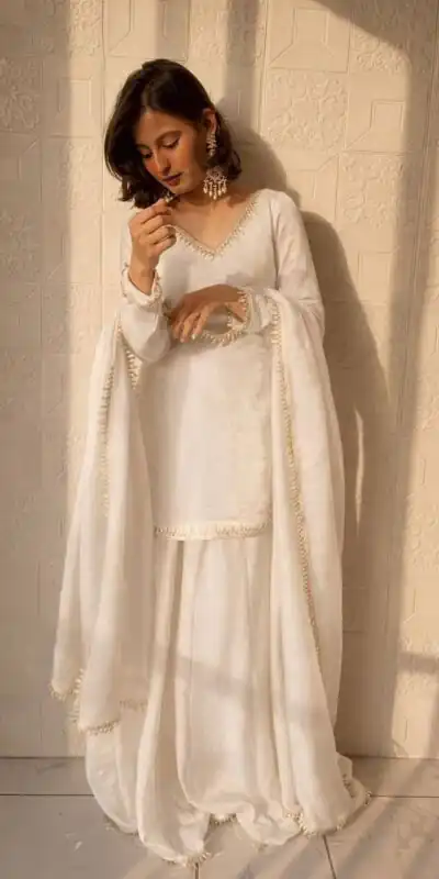 ZB 5063 White Fandy Silk Salwar Suit with Embroidery Work. Wedding, Party, Festive, Events Now at just ₹1949. Delivery 4-6 Working Days. Shop now. | Jump Suits, Straight Suits, Casual Suits, Creative suits, Designer Suits, Palazzo Suits, Party Wear Suits, Patiala Suits, Salwar suit