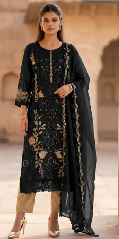 FC 1220 Black Crunchy Salwar Suit with Embroidery Work. Wedding, Party, Festive, Events Grab it for ₹2149. Delivery 4-6 Working Days. Shop now. | Jump Suits, Straight Suits, Casual Suits, Creative suits, Designer Suits, Palazzo Suits, Party Wear Suits, Patiala Suits, Salwar suit