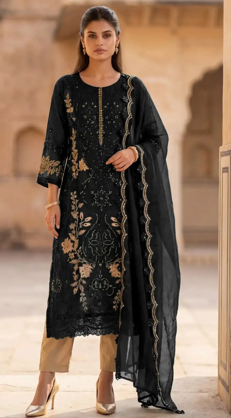 FC 1220 Black Crunchy Salwar Suit with Embroidery Work. Wedding, Party, Festive, Events Grab it for ₹2149. Delivery 4-6 Working Days. Shop now. | Jump Suits, Straight Suits, Casual Suits, Creative suits, Designer Suits, Palazzo Suits, Party Wear Suits, Patiala Suits, Salwar suit