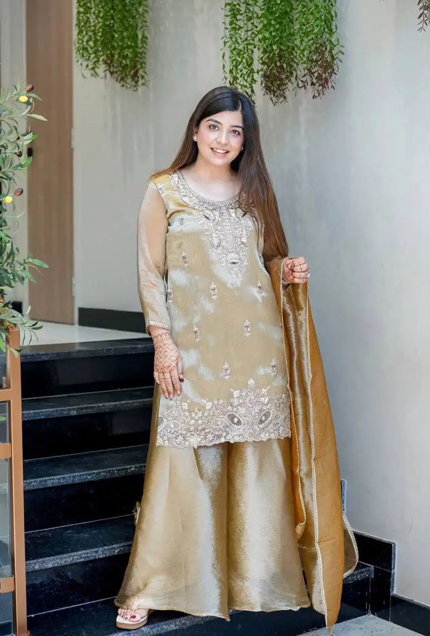 DC 114 Chiku Fandy Satin Salwar Suit with Embroidery Work & Lace Work. Exclusive Offer ₹1899. Delivery 4-6 Working Days. Shop now. | Jump Suits, Straight Suits, Casual Suits, Creative suits, Designer Suits, Palazzo Suits, Party Wear Suits, Patiala Suits, Salwar suit