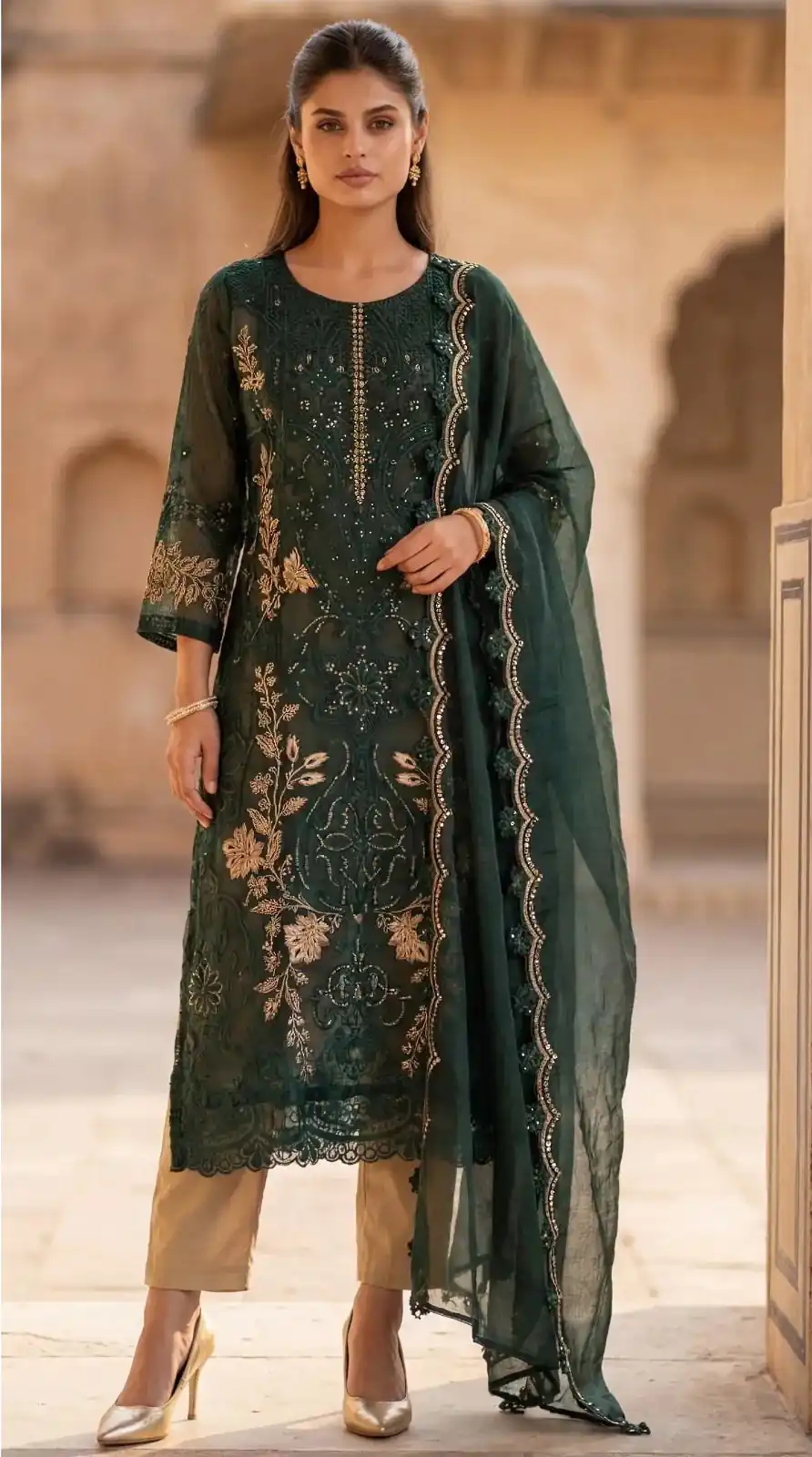 FC 1220 Green Crunchy Salwar Suit with Embroidery Work. Wedding, Party, Festive, Events Grab it for ₹2149. Delivery 4-6 Working Days. Shop now. | Jump Suits, Straight Suits, Casual Suits, Creative suits, Designer Suits, Palazzo Suits, Party Wear Suits, Patiala Suits, Salwar suit