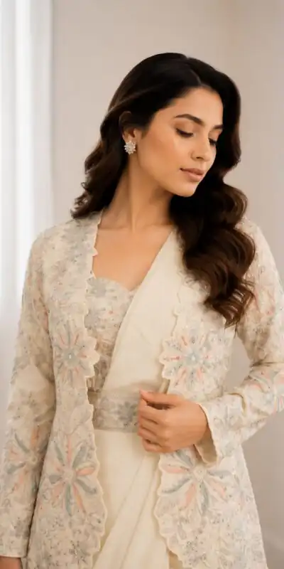 BB 62 Off White Crap Silk Saree with Embroidery Work. Wedding, Party, Festive, Events Festive Deal ₹2499. Delivery 4-6 Working Days. Shop now. | Bollywood Sarees, Creative Sarees, Designer Sarees, Embroidered Sarees, Ethnic Saree, Modern Digital sarees, Party Wear Sarees, Sarees
