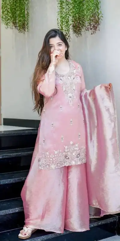 DC 114 Pink Fandy Satin Salwar Suit with Embroidery Work & Lace Work. Exclusive Offer ₹1899. Delivery 4-6 Working Days. Shop now. | Jump Suits, Straight Suits, Casual Suits, Creative suits, Designer Suits, Palazzo Suits, Party Wear Suits, Patiala Suits, Salwar suit