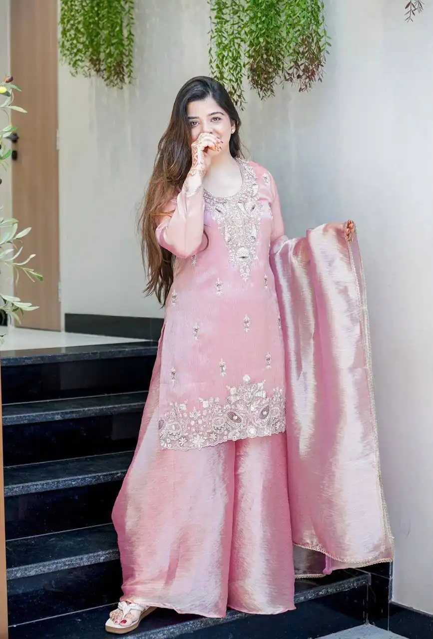DC 114 Pink Fandy Satin Salwar Suit with Embroidery Work & Lace Work. Exclusive Offer ₹1899. Delivery 4-6 Working Days. Shop now. | Jump Suits, Straight Suits, Casual Suits, Creative suits, Designer Suits, Palazzo Suits, Party Wear Suits, Patiala Suits, Salwar suit