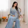 BB 62 Powder Blue Crap Silk Saree with Embroidery Work. Wedding, Party, Festive, Events Festive Deal ₹2499. Delivery 4-6 Working Days. Shop now. | Bollywood Sarees, Creative Sarees, Designer Sarees, Embroidered Sarees, Ethnic Saree, Modern Digital sarees, Party Wear Sarees, Sarees