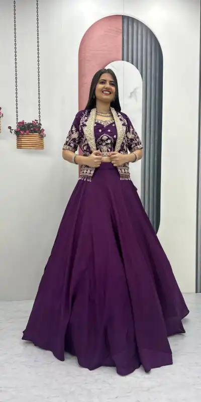 PC 566 Purple Color Chinon silk Lehenga Choli with Cut Work. Special Online Price ₹2649. Delivery 4-6 Working Days. Shop now. | Bollywood Lehenga, Creative Lehenga, Designer Lehenga, Embroidered Lehenga, Lehenga, Party Wear Lehenga