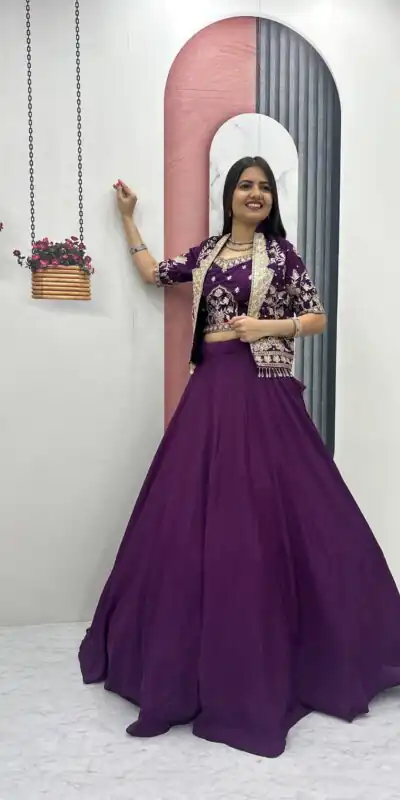 PC 566 Purple Color Chinon silk Lehenga Choli with Cut Work. Special Online Price ₹2649. Delivery 4-6 Working Days. Shop now. | Bollywood Lehenga, Creative Lehenga, Designer Lehenga, Embroidered Lehenga, Lehenga, Party Wear Lehenga