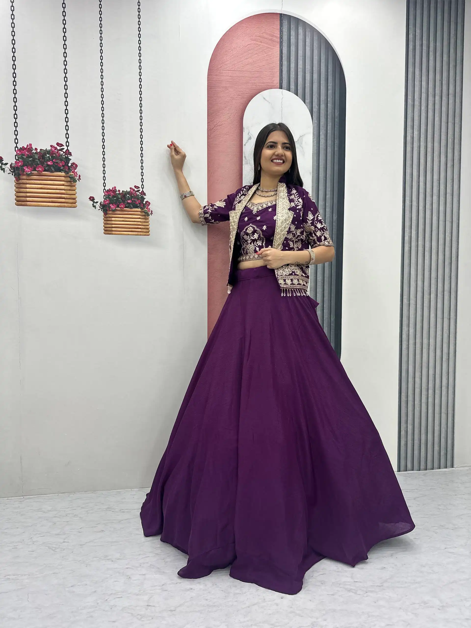 PC 566 Purple Color Chinon silk Lehenga Choli with Cut Work. Special Online Price ₹2649. Delivery 4-6 Working Days. Shop now. | Bollywood Lehenga, Creative Lehenga, Designer Lehenga, Embroidered Lehenga, Lehenga, Party Wear Lehenga
