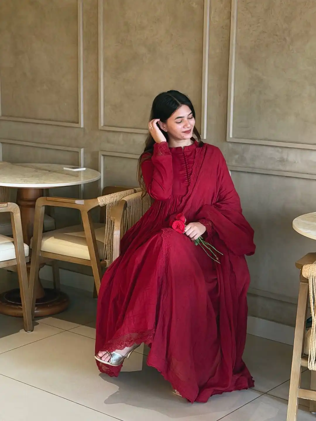 VLM 337 Red Roman Silk Gown Perfect for Wedding, Party, Ethnic Day, Haldi, Diwali – . Festive Deal ₹2099. Delivery 4-6 Working Days. Shop now. | Bollywood Gowns, Creative Gowns, Designer Gowns, Embroidered Gowns, Gowns, Party Wear Gowns