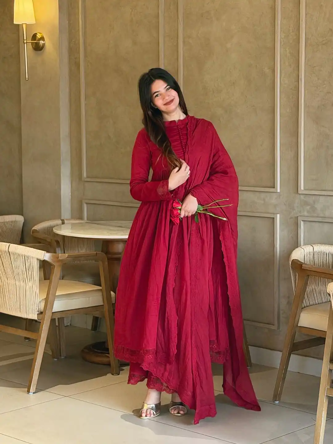 VLM 337 Red Roman Silk Gown Perfect for Wedding, Party, Ethnic Day, Haldi, Diwali – . Festive Deal ₹2099. Delivery 4-6 Working Days. Shop now. | Bollywood Gowns, Creative Gowns, Designer Gowns, Embroidered Gowns, Gowns, Party Wear Gowns