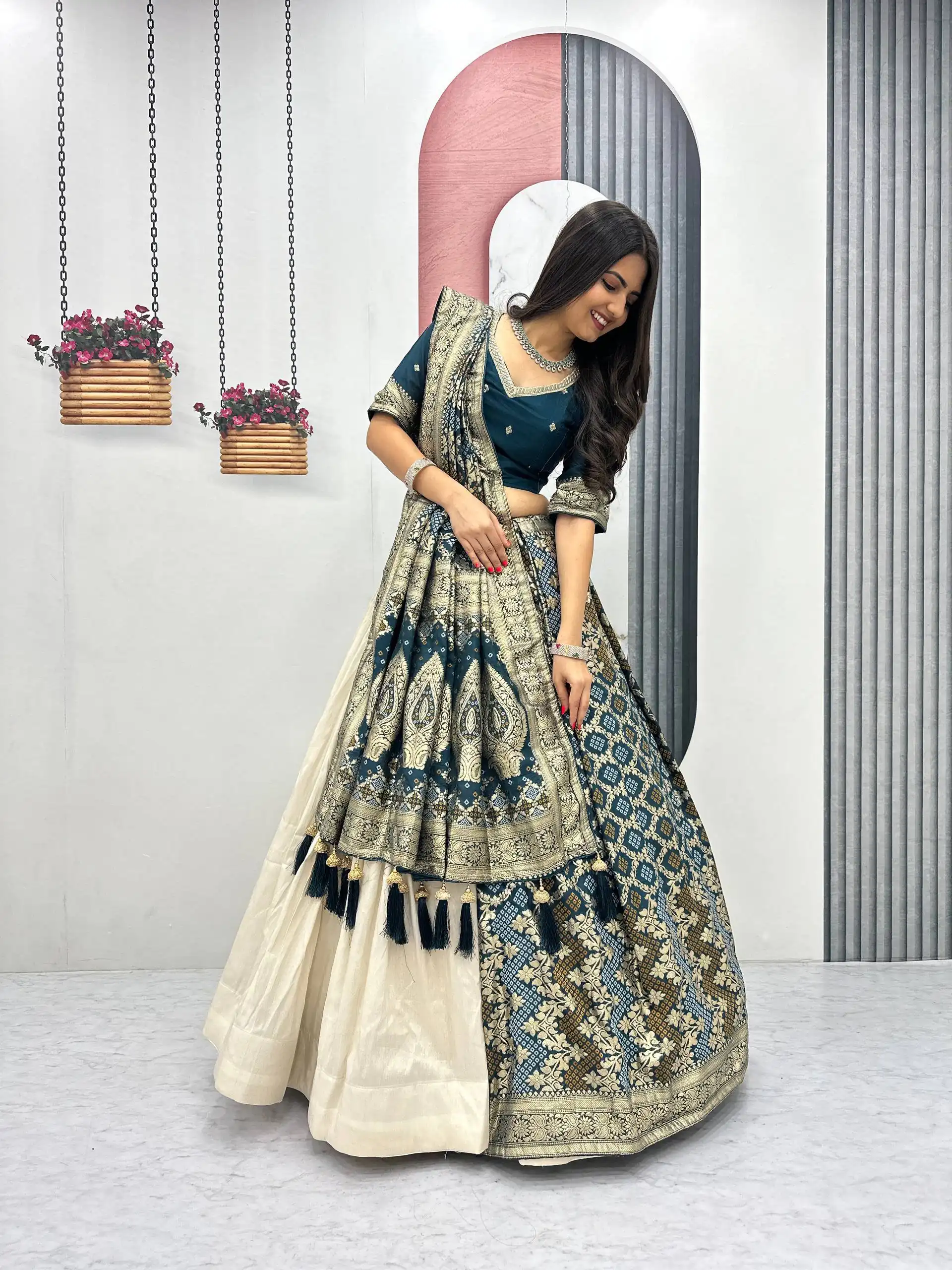 PC 560 Teal in Jacquard Silk Designer Work Lehenga Choli . Introductory Price ₹3249. Delivery 4-6 Working Days. Shop now. | Bollywood Lehenga, Creative Lehenga, Designer Lehenga, Embroidered Lehenga, Lehenga, Party Wear Lehenga