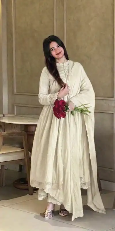 VLM 337 White Roman Silk Gown Perfect for Wedding, Party, Ethnic Day, Haldi, Diwali – . Festive Deal ₹2099. Delivery 4-6 Working Days. Shop now. | Bollywood Gowns, Creative Gowns, Designer Gowns, Embroidered Gowns, Gowns, Party Wear Gowns