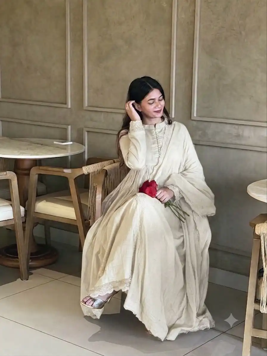 VLM 337 White Roman Silk Gown Perfect for Wedding, Party, Ethnic Day, Haldi, Diwali – . Festive Deal ₹2099. Delivery 4-6 Working Days. Shop now. | Bollywood Gowns, Creative Gowns, Designer Gowns, Embroidered Gowns, Gowns, Party Wear Gowns