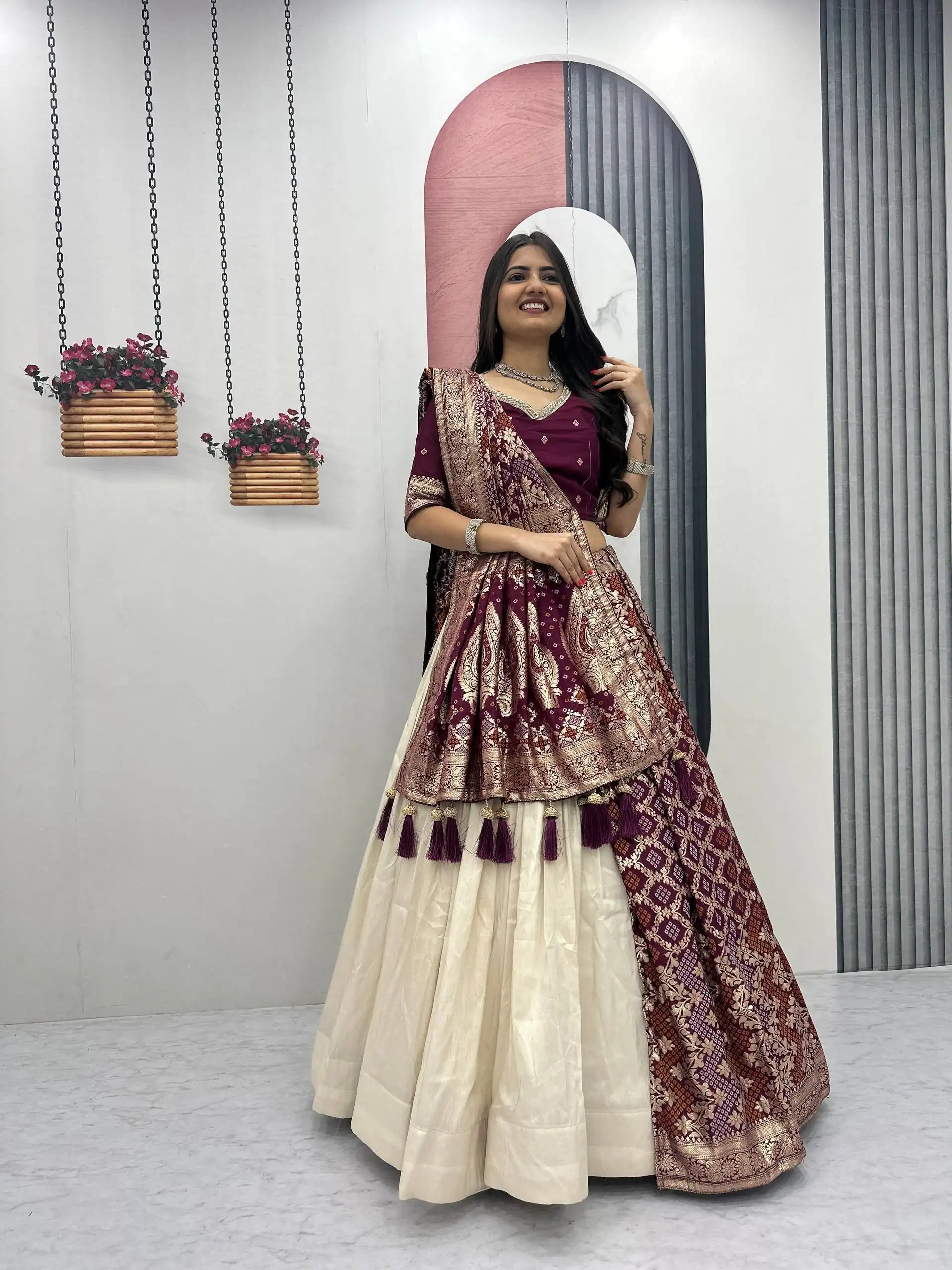 PC 560 Wine in Jacquard Silk Designer Work Lehenga Choli . Introductory Price ₹3249. Delivery 4-6 Working Days. Shop now. | Bollywood Lehenga, Creative Lehenga, Designer Lehenga, Embroidered Lehenga, Lehenga, Party Wear Lehenga