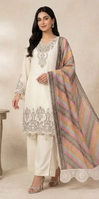 LG 2103 Cream in Star Georgette Embroidery Work Salwar Suit . Introductory Price ₹2449. Delivery 4-6 Working Days. Shop now. | Jump Suits, Straight Suits, Casual Suits, Creative suits, Designer Suits, Palazzo Suits, Party Wear Suits, Patiala Suits, Salwar suit
