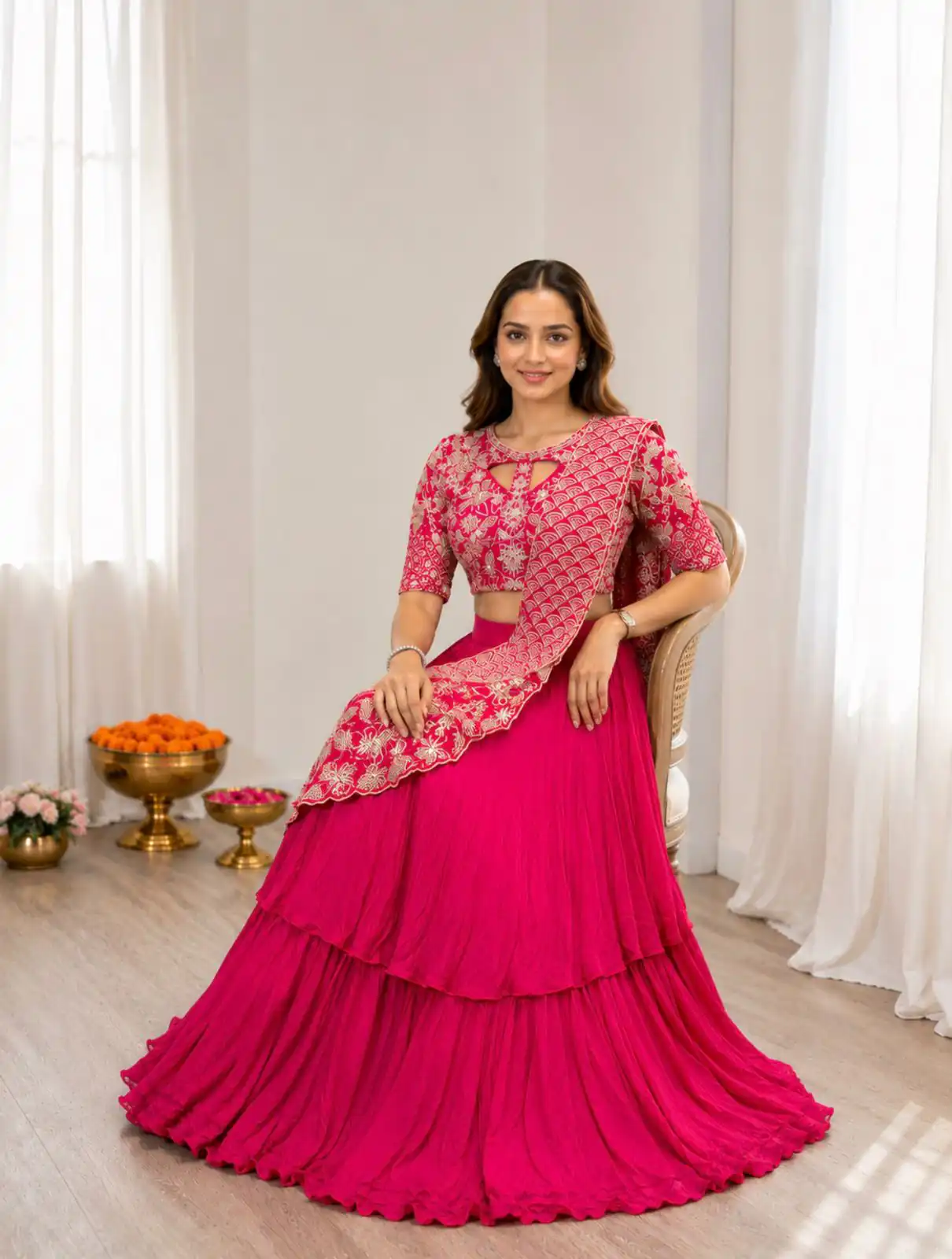 BB 75 Pink Color French Crape Saree with Embroidery Work. Wedding, Party, Festive, Online Best Price ₹2399. Delivery 4-6 Working Days. Shop now. | Bollywood Sarees, Creative Sarees, Designer Sarees, Embroidered Sarees, Ethnic Saree, Modern Digital sarees, Party Wear Sarees, Sarees