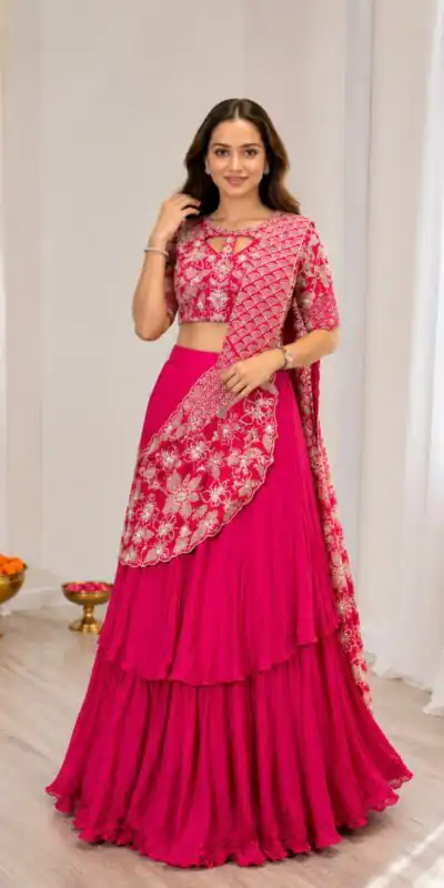 BB 75 Pink Color French Crape Saree with Embroidery Work. Wedding, Party, Festive, Online Best Price ₹2399. Delivery 4-6 Working Days. Shop now. | Bollywood Sarees, Creative Sarees, Designer Sarees, Embroidered Sarees, Ethnic Saree, Modern Digital sarees, Party Wear Sarees, Sarees