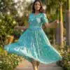 KA 1257 Blue Muslin Silk Gingham Printed Kurti with Designer Work. Special Price ₹1519. Delivery 4-6 Working Days. Shop now. | Bollywood Kurti, Creative Kurtis, Designer Kurti, Kurti, Party Wear Kurti, Selfie Kurti