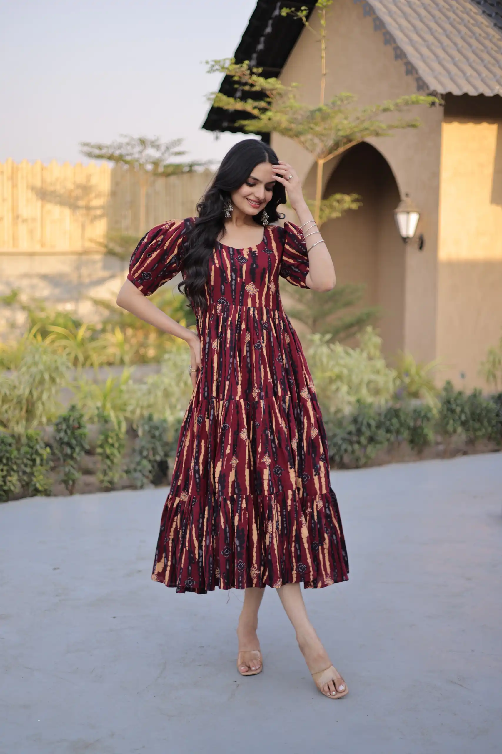 KA 1252 Maroon Cotton Kurti with Printed Work.Wedding, Party, Festive, Events, Exclusive Offer ₹1569. Delivery 4-6 Working Days. Shop now. | Bollywood Kurti, Creative Kurtis, Designer Kurti, Kurti, Party Wear Kurti, Selfie Kurti